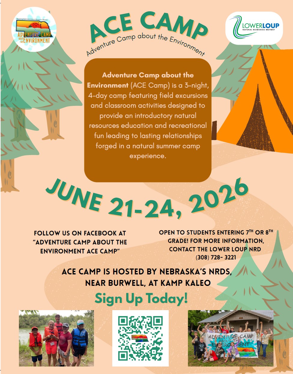 Poster with details about ACE Camp