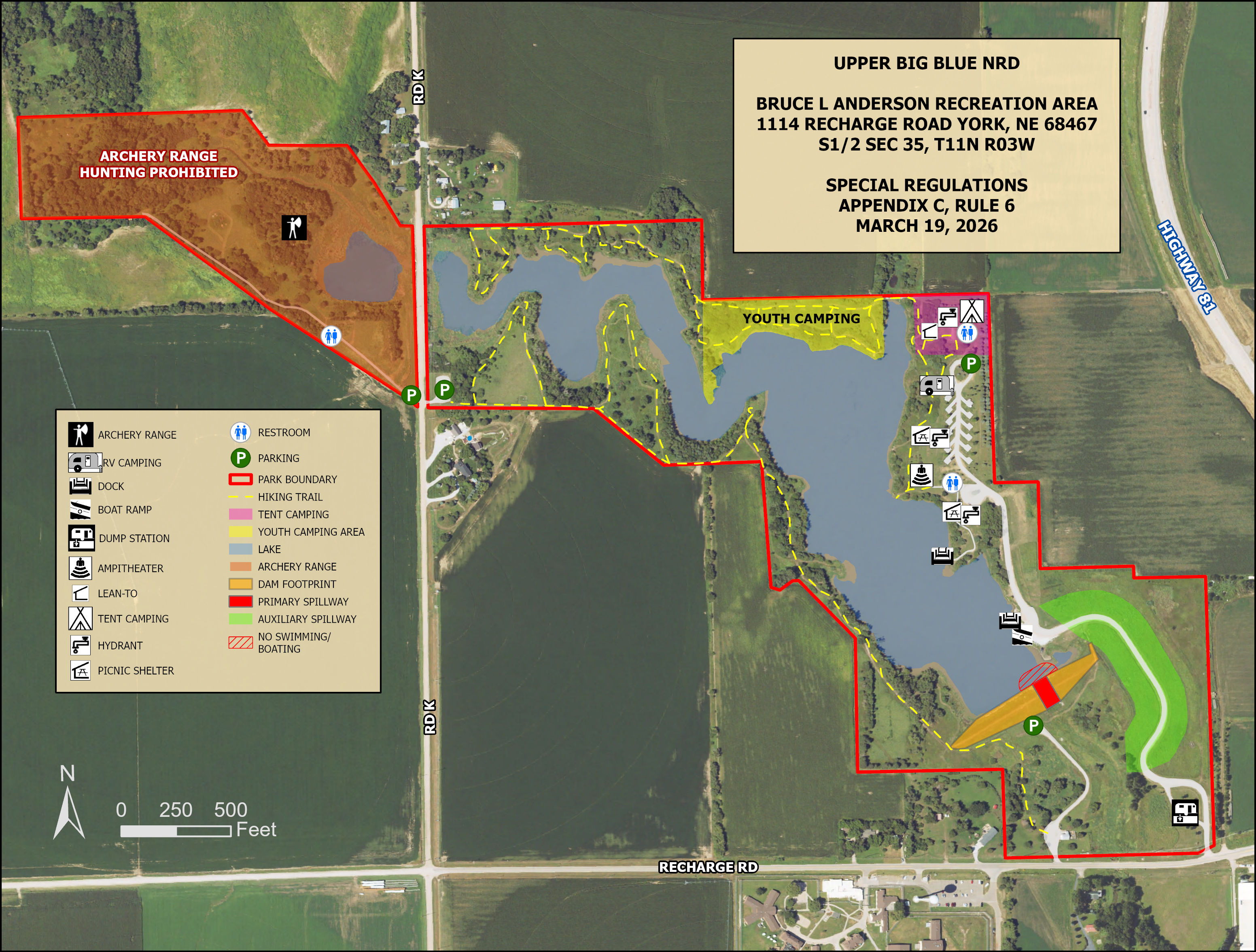 Anderson Recreation Area and Recharge Lake Map