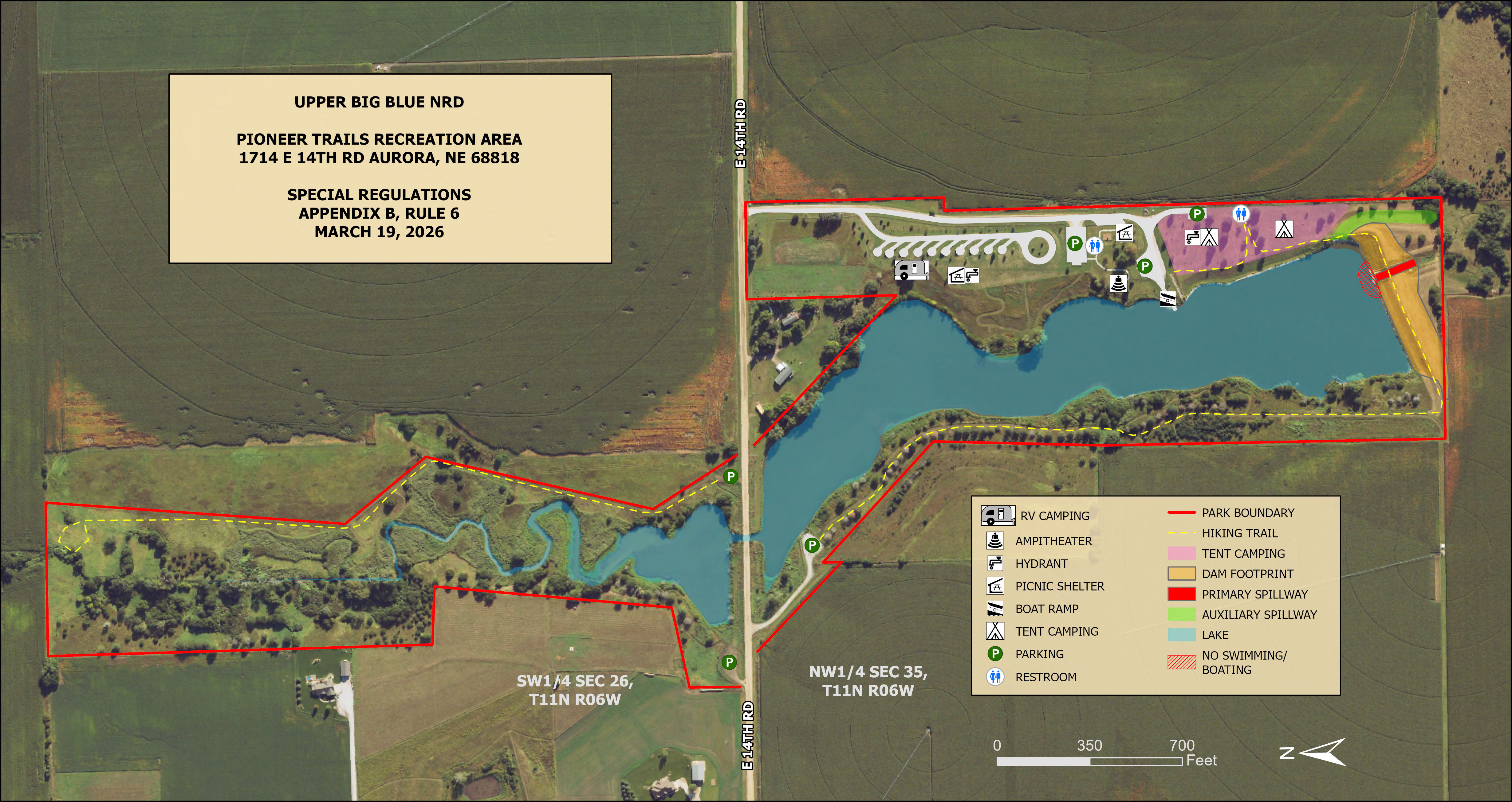 Map of Pioneer Trails Recreation Area