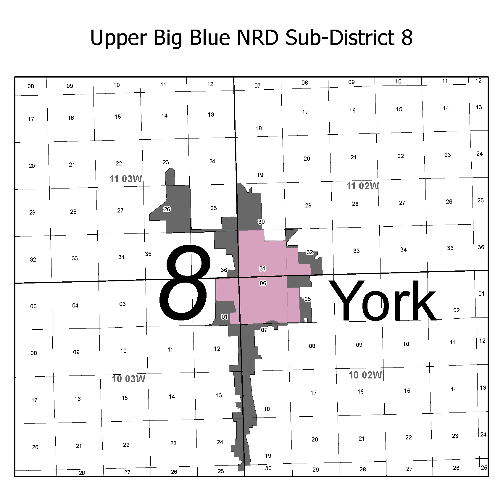 Upper Big Blue NRD Sub-District 8 Boundary