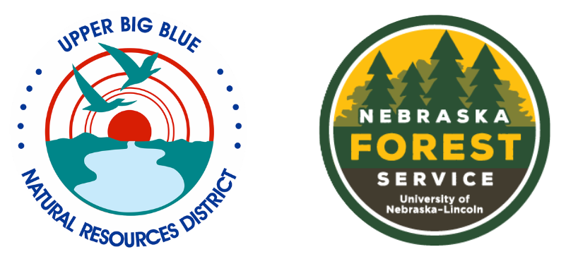 Logos for Upper Big Blue NRD and Nebraska Forest Service