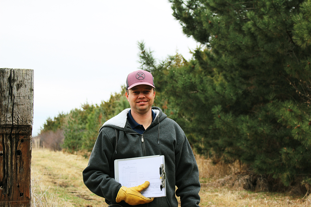 kyle with windbreak