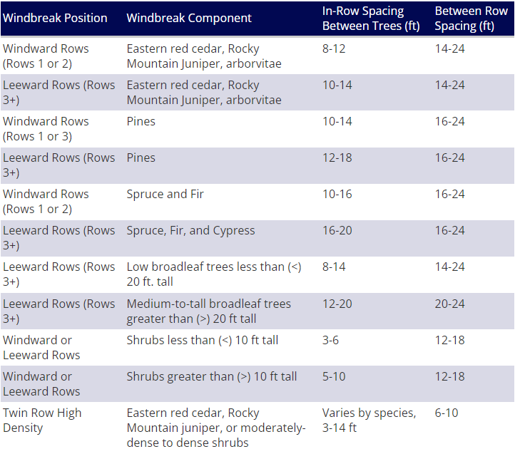 tree spacing guide