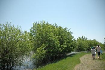 Kids walk a trail at Overland Trails Recreation Area