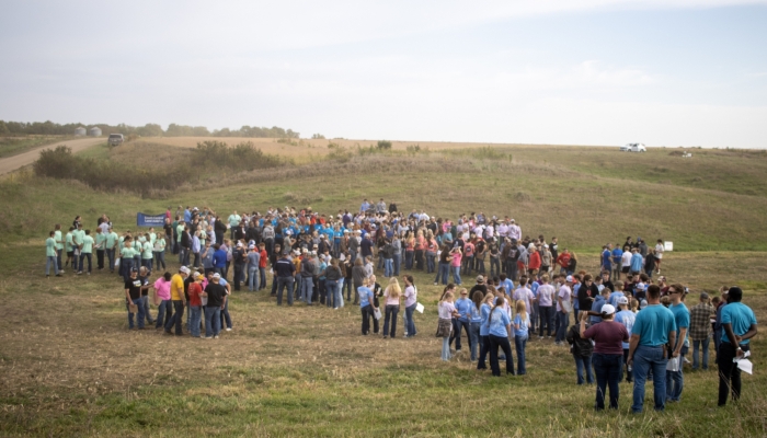 high school students gather in field for contest