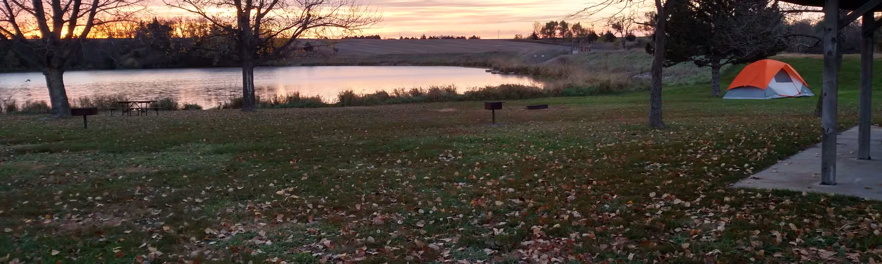 sunset with tent at Smith Creek Recreation Area